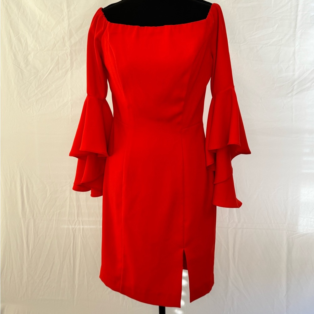 VENUS Red Off the Shoulder Dress